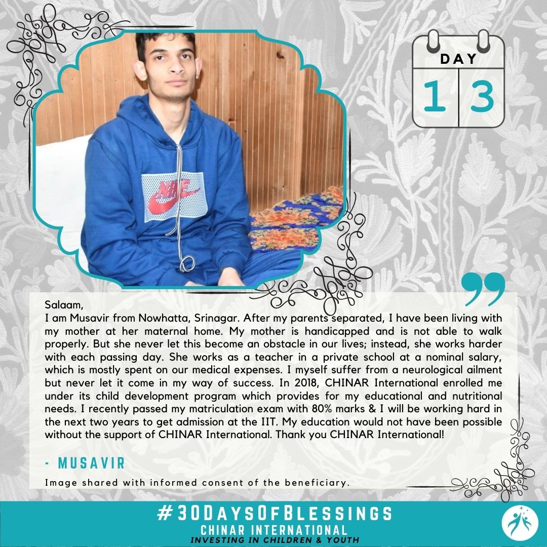 Musavir - Our Beneficiary from Nowhatta, Srinagar