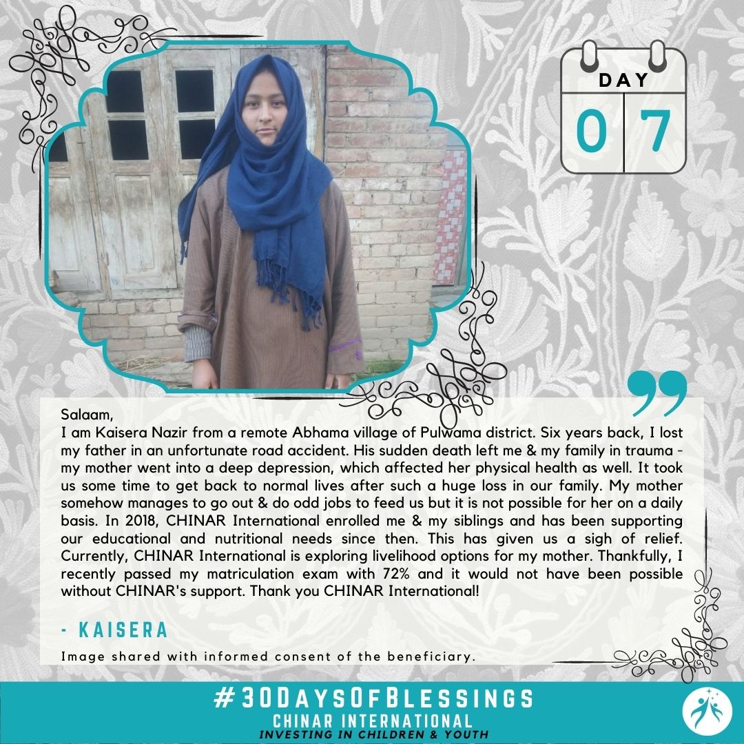 Kaisera Nazir - Our Beneficiary from Pulwama District