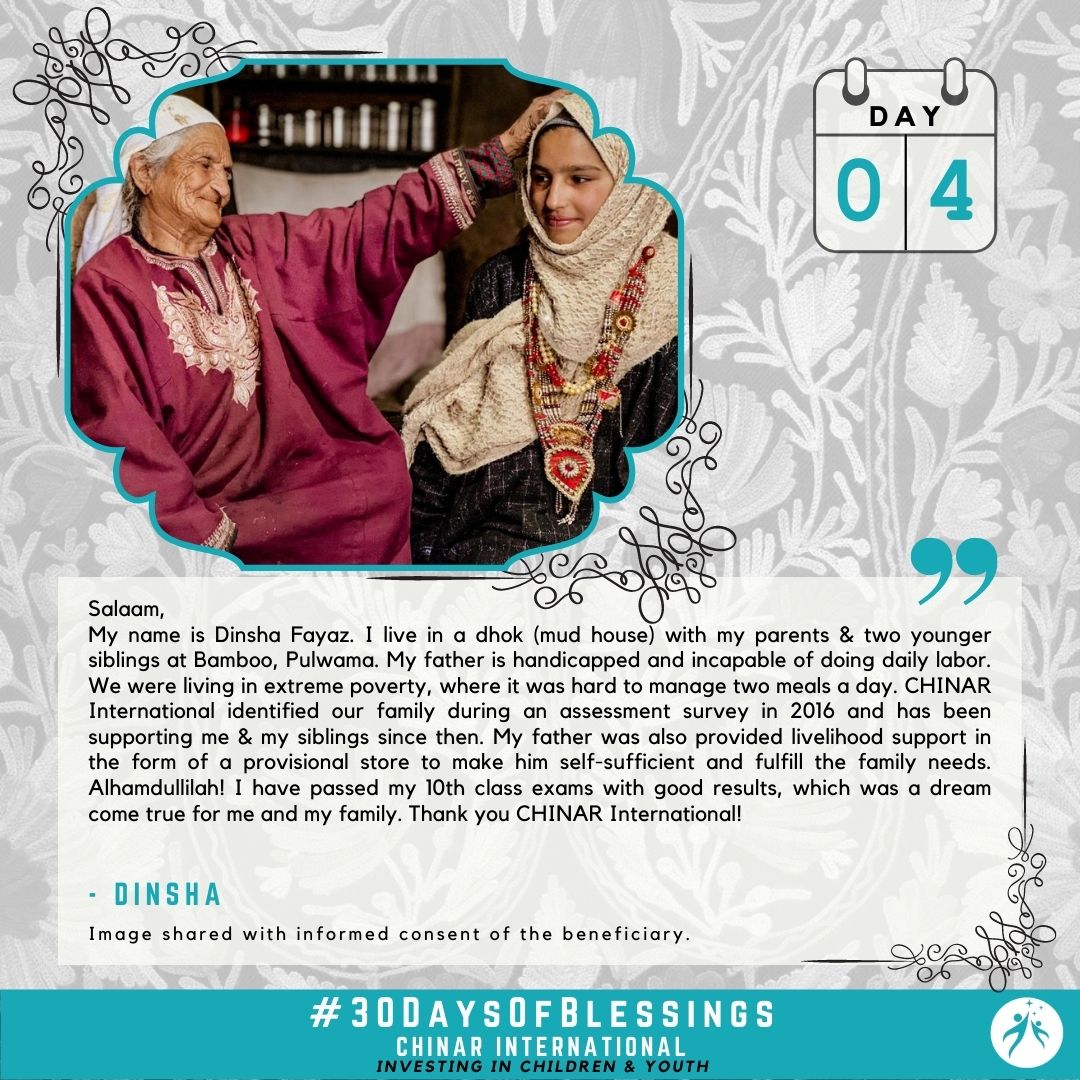 Dinsha Fayaz - Our Beneficiary from Bamboo, Pulwama