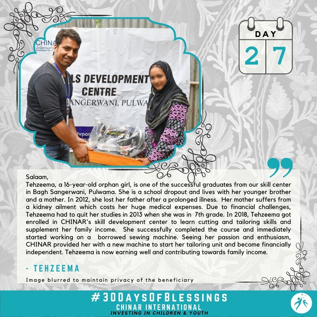 Tehzeema - Our Beneficiary from Pulwama District