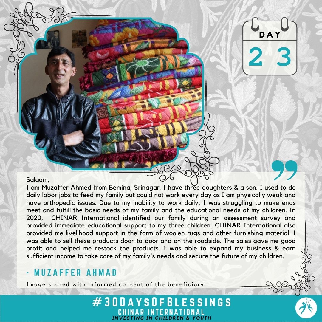 Muzaffer Ahmed - Our Beneficiary from Srinagar